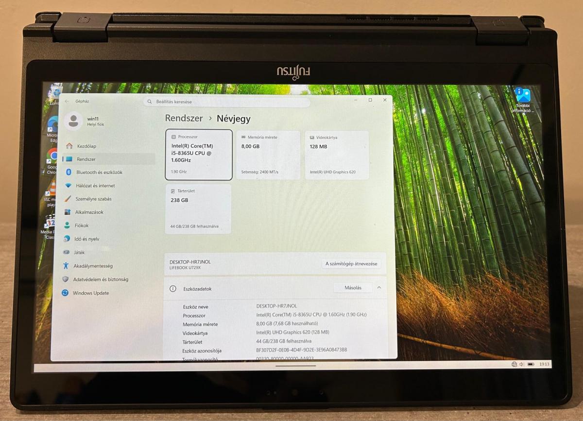 Fujitsu LIFEBOOK U729X 2- in- 1forgathat&oacute;, &eacute;rintőkijelző